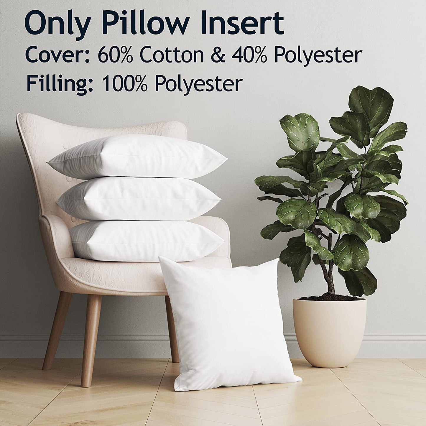 Throw Pillows 20"x20" - 2 Pack Insert Only