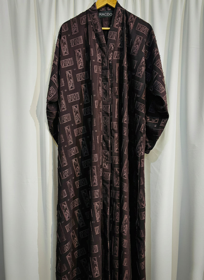 The Samira Jacquard Abaya by RACDO | Richly Textured Design