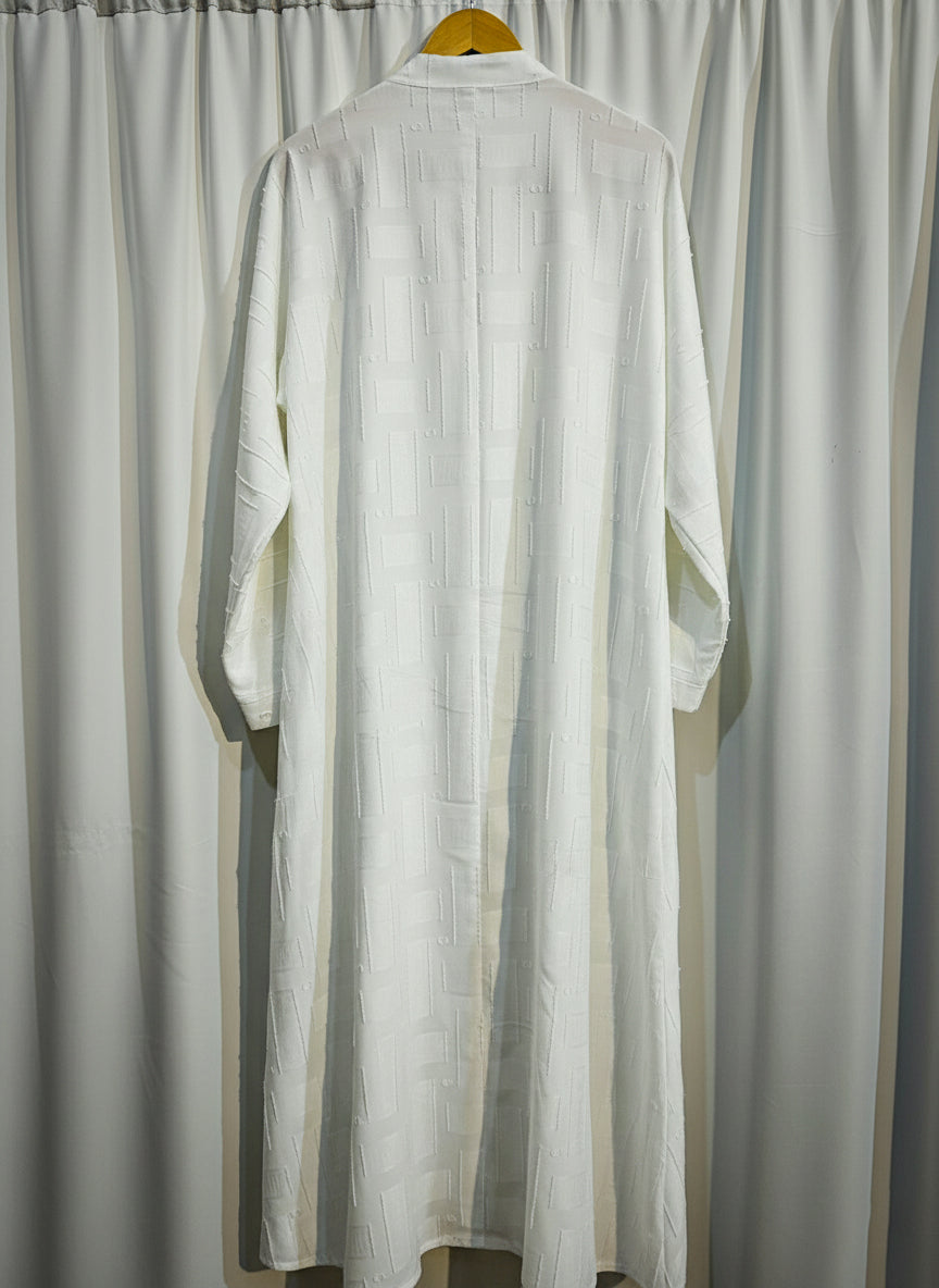 The Samira Jacquard Abaya by RACDO | Richly Textured Design