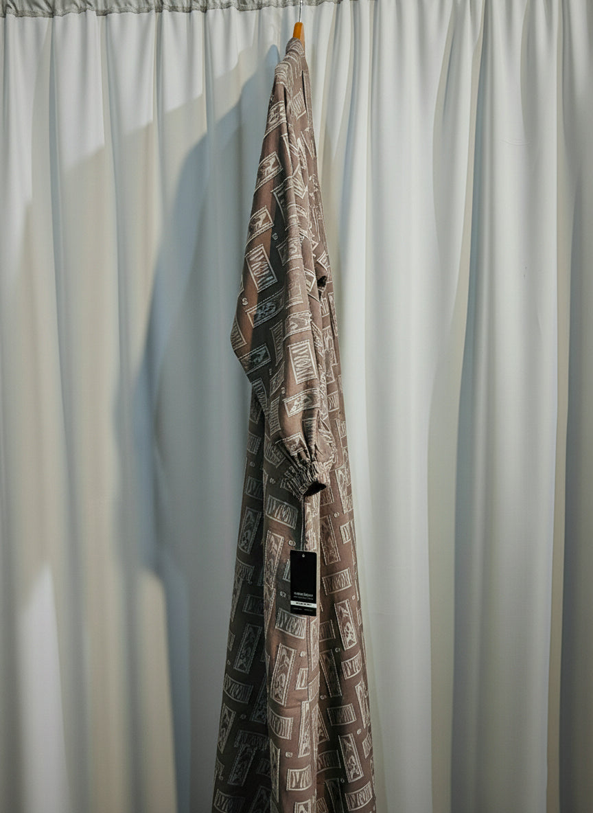 The Samira Jacquard Abaya by RACDO | Richly Textured Design