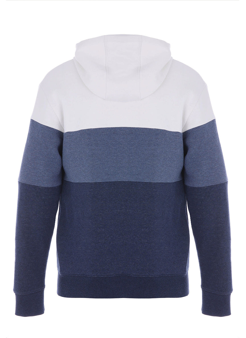 Men’s Color-Block Hoodie – White/Slate Blue/Navy