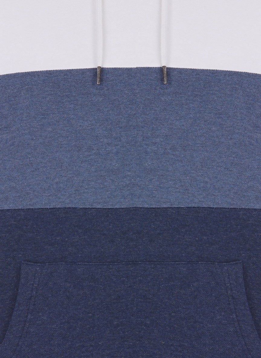 Men’s Color-Block Hoodie – White/Slate Blue/Navy