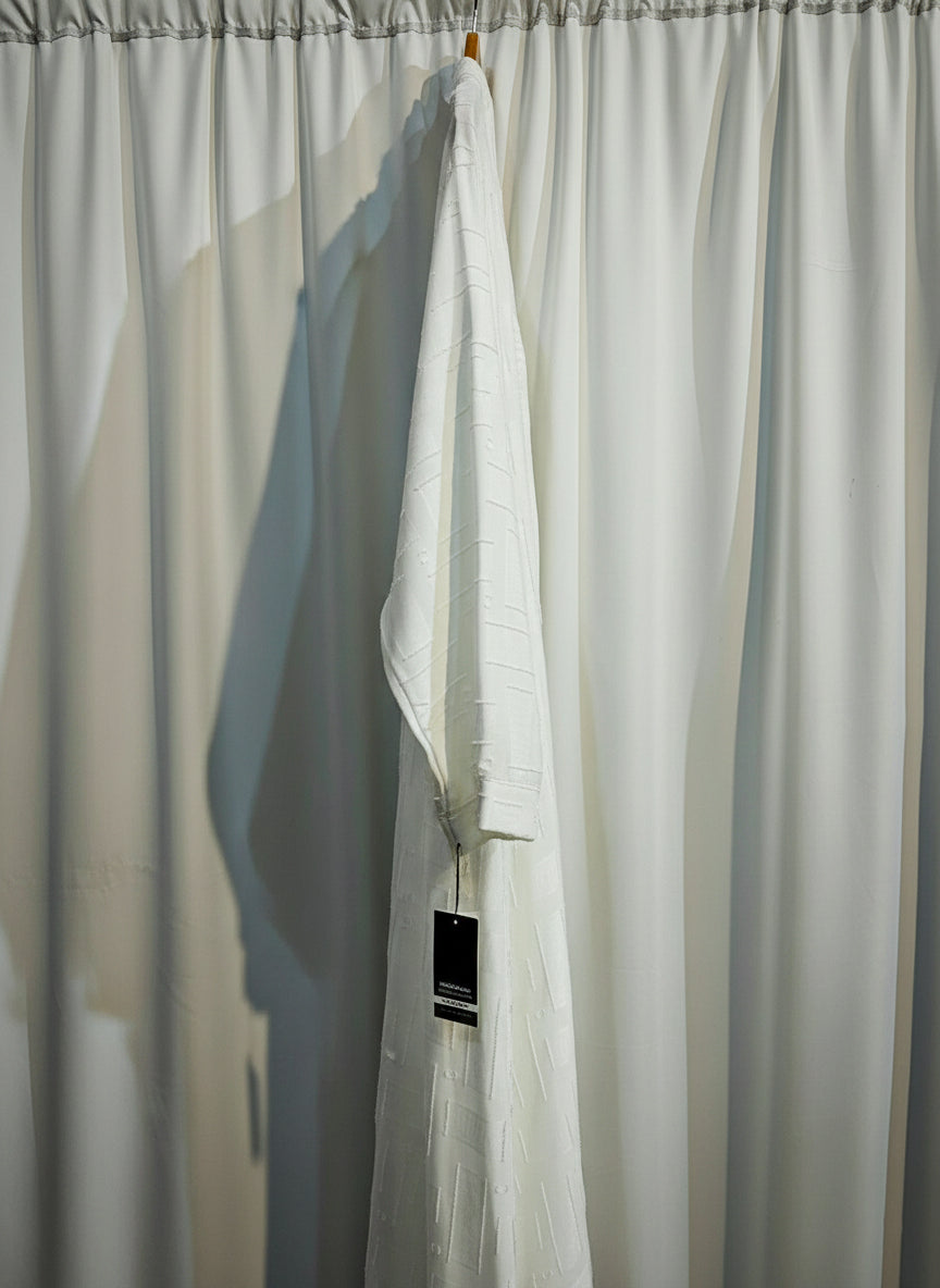 The Samira Jacquard Abaya by RACDO | Richly Textured Design