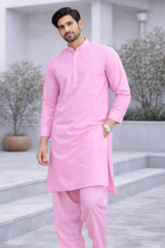 Classic Pink Men’s Unstitched Suit