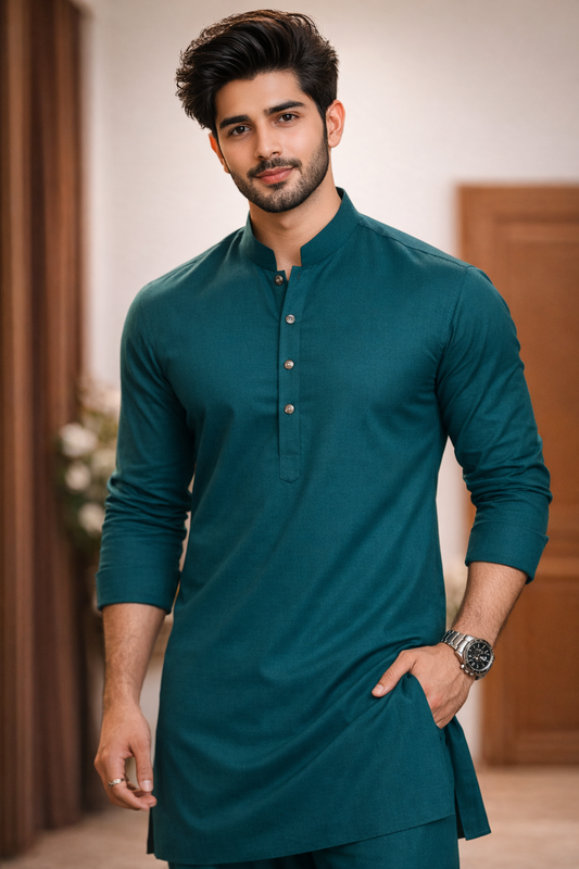 Emerald Teal Classic Kurta Suit