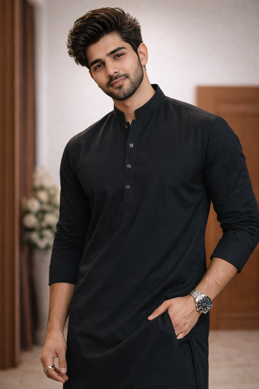 Midnight Black Signature Kurta Suit