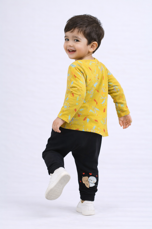 Sunny Spark Kids Shirt – Premium Unstitched Kids Fabric | RACDO MARKET