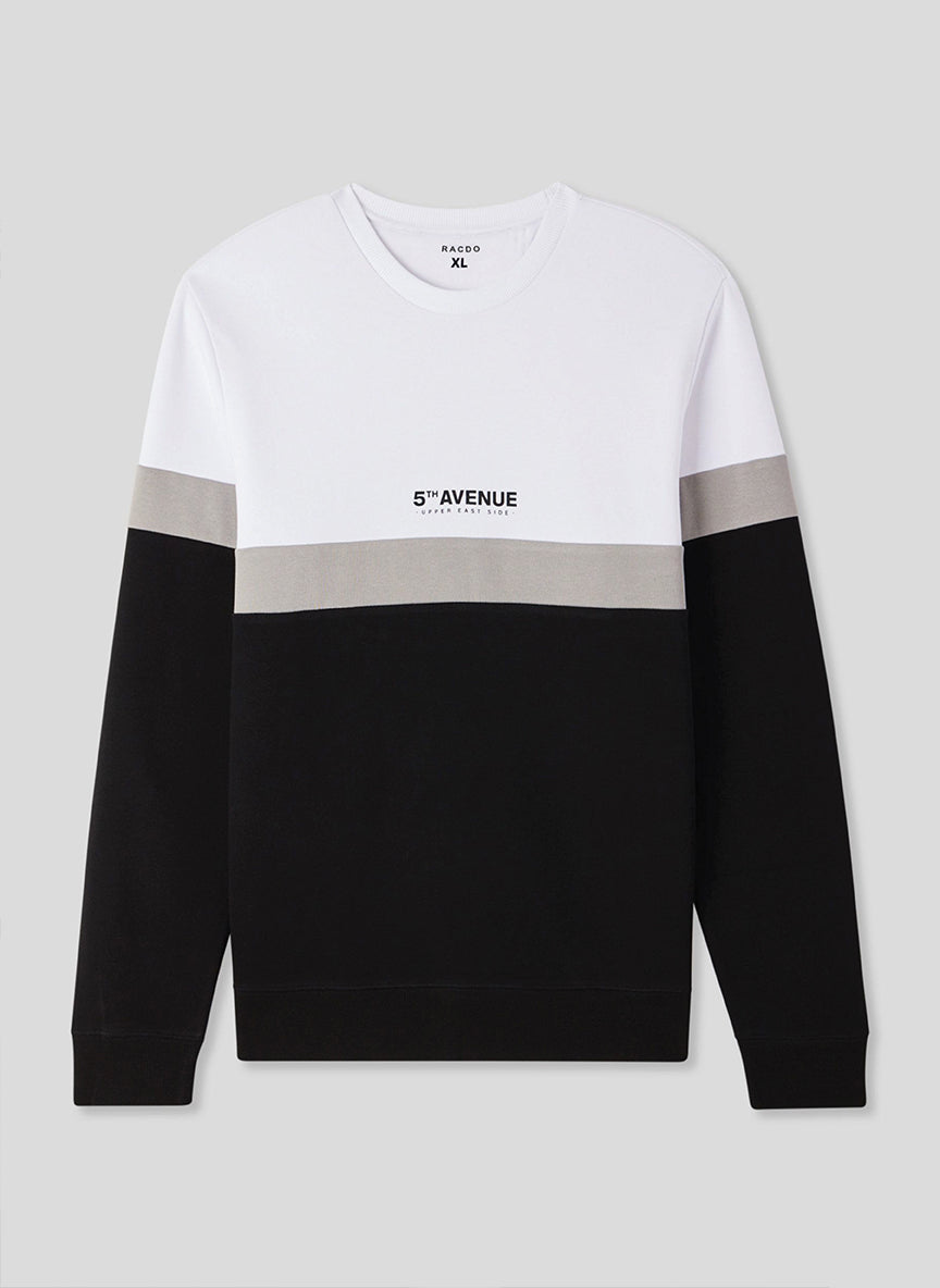 Sweatshirt with front print and colour blocks Var bordeaux