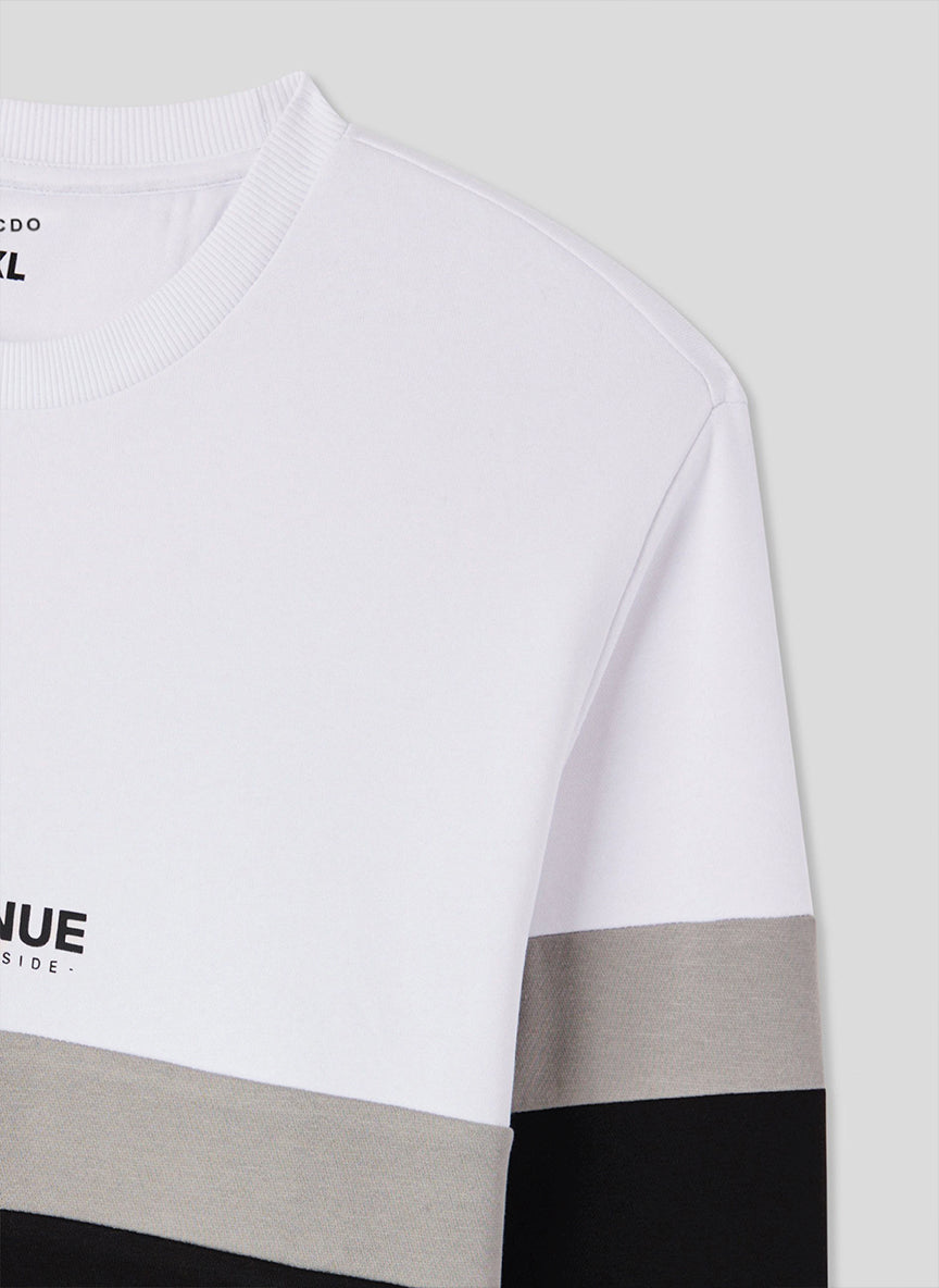 Sweatshirt with front print and colour blocks Var bordeaux