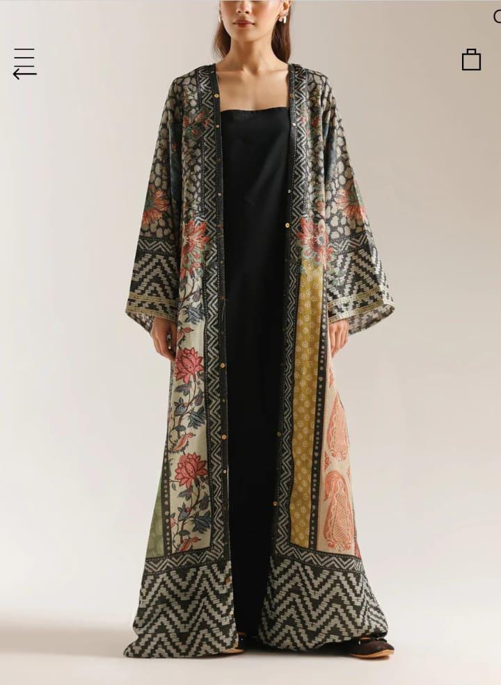 (Luxury Printed Ensemble)-Recto Market – Elara Noir