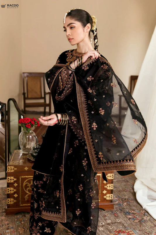 Black Golden Suit – Premium Unstitched Fabric for Custom Tailoring | RACDO MARKET Pakistan