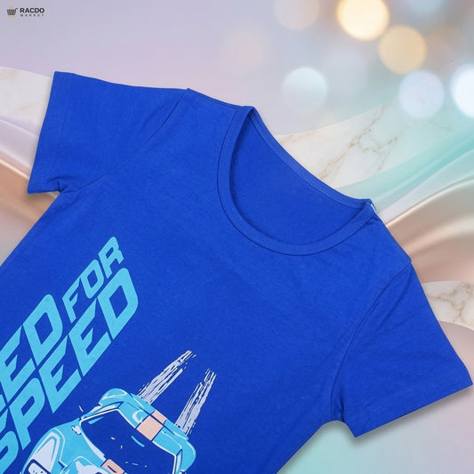 Racdo Kids Blue Car Graphic T-Shirt – Stylish & Comfortable Daily Wear