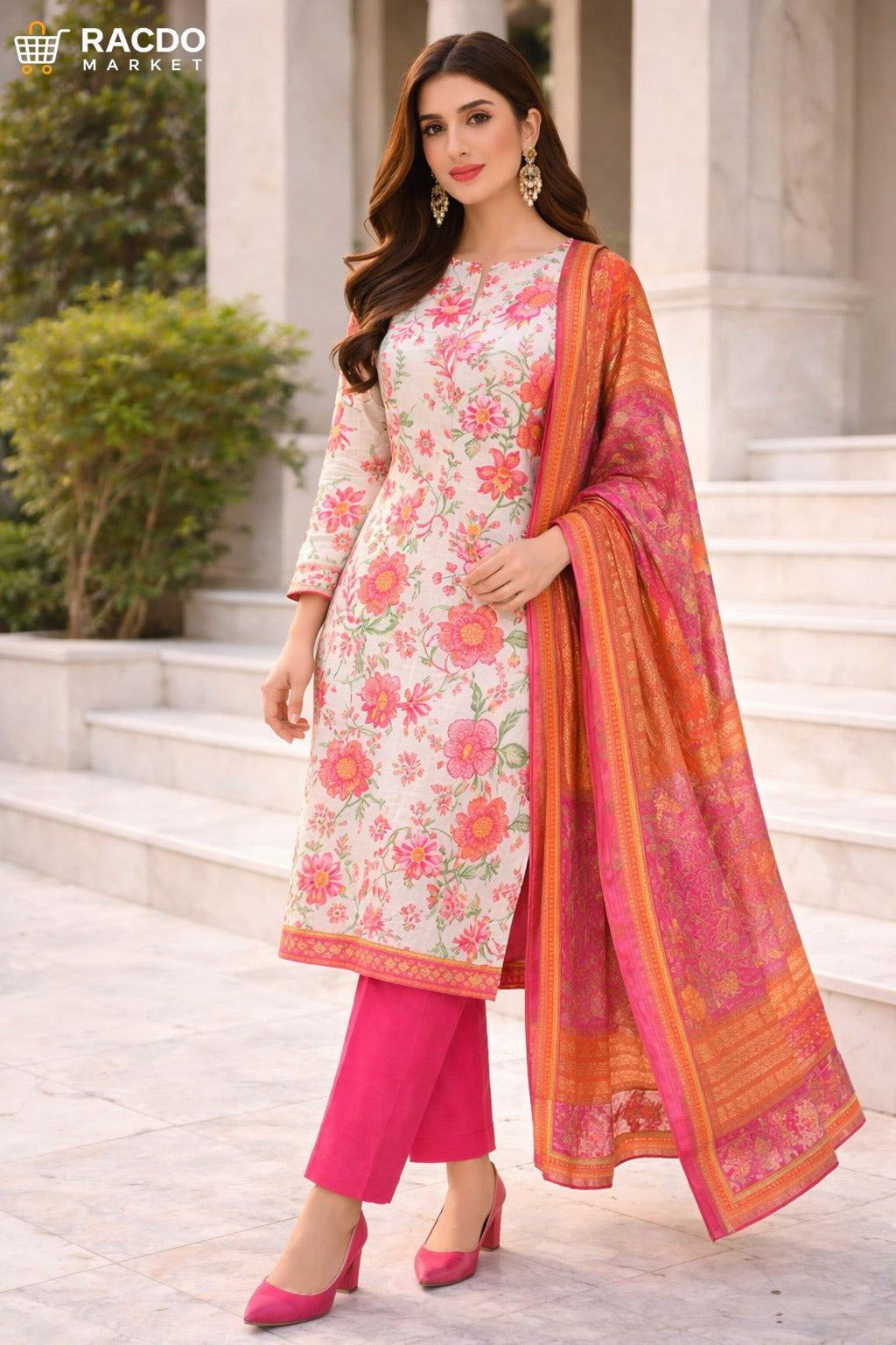 Racdo Premium 3 piece lawn suit for women