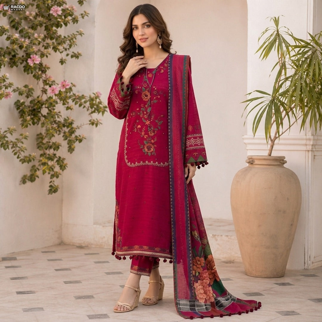 Elegant Dark Pink Dress for Women