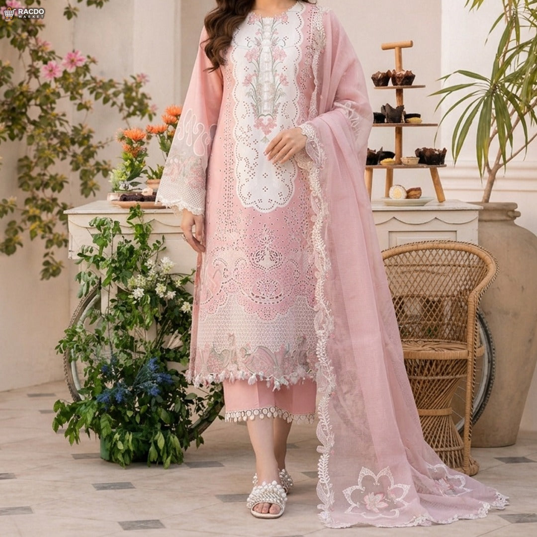 ہلکا بیبی پنک رنگ کا کپڑا – پریمیم ان سٹچڈ سوٹ کا کپڑا | Racdo Market