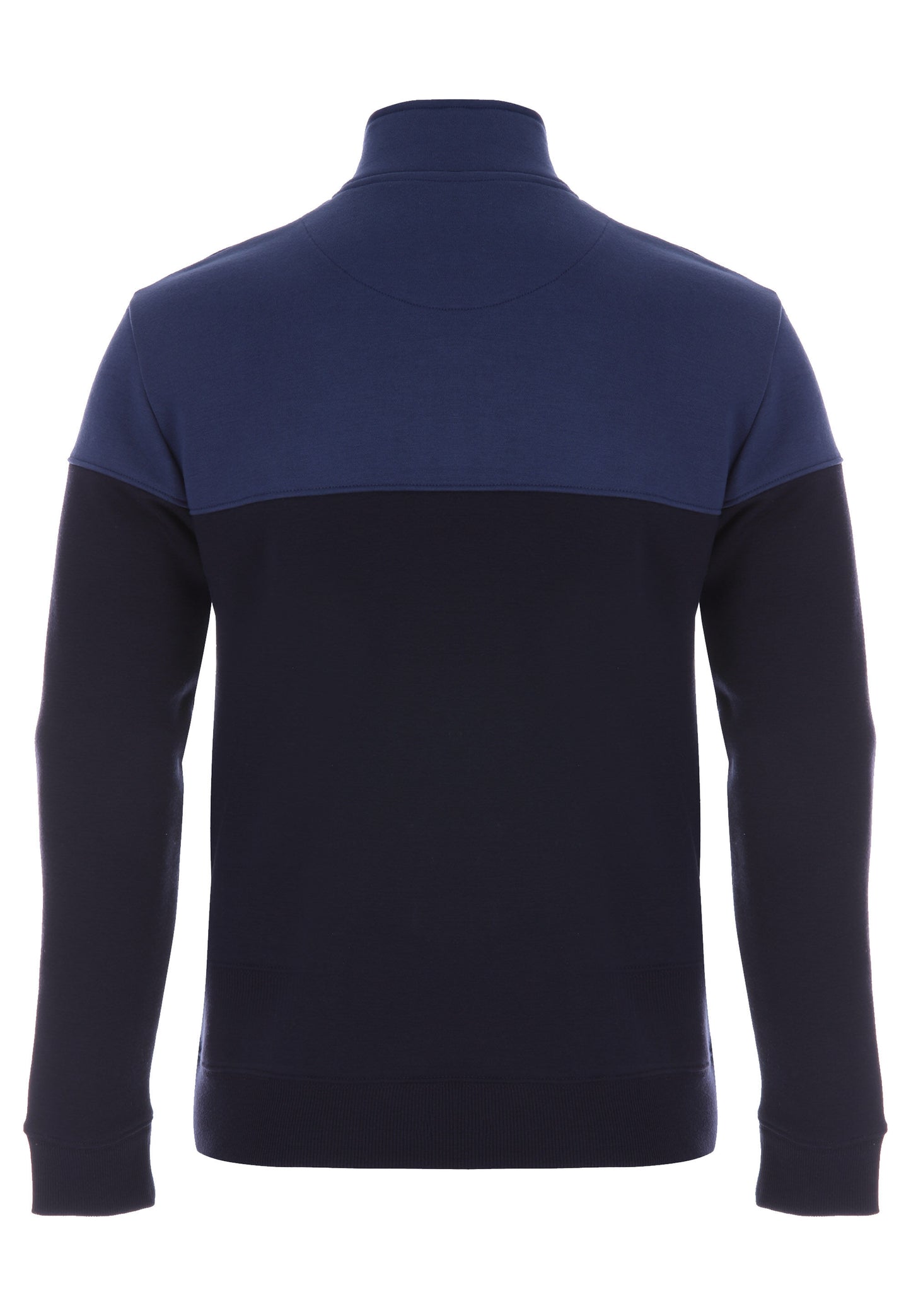 Mens Navy Colour Block Quarter Zip Sweatshirt