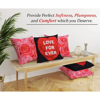 کاٹن فیبرک تھرو پلو، 2 پیک (16"x16") کور اور انسرٹ، سیاہ اور گلابی