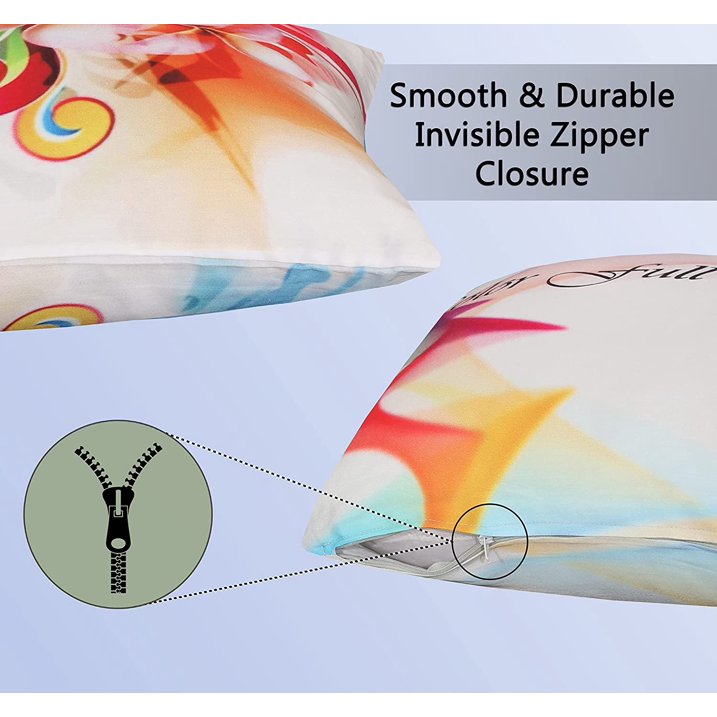 Cotton Fabric Throw Pillows, 2 Pack (16"x16") Cover & Insert, Green Abstract Floral