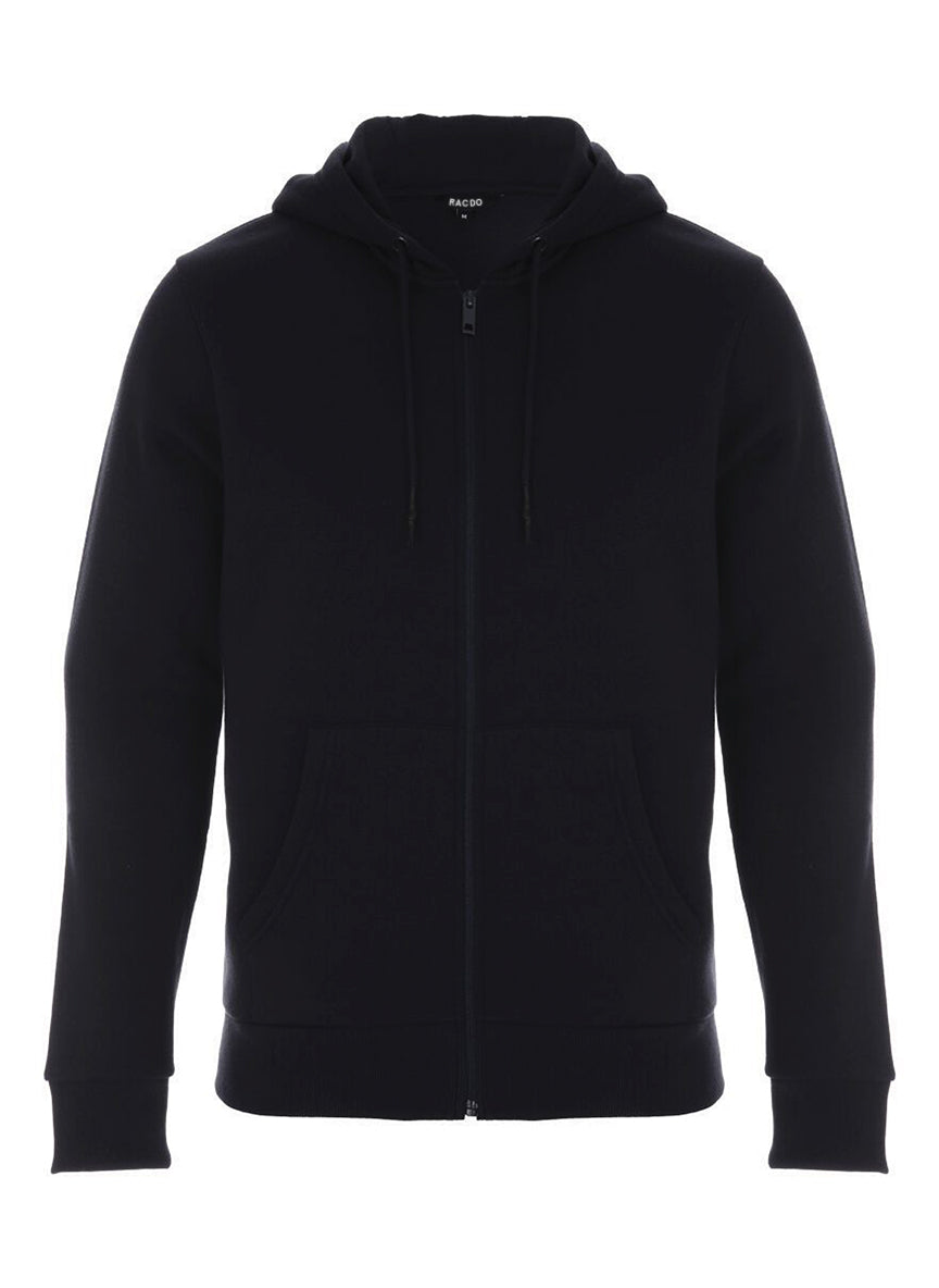 Mens Black Zip Thru Hoodie