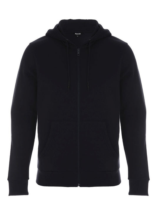 Mens Black Zip Thru Hoodie