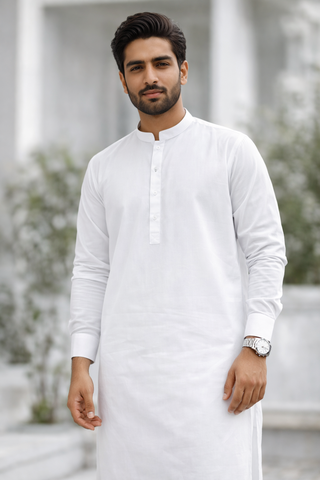 Royal White Premium Unstitched Suit
