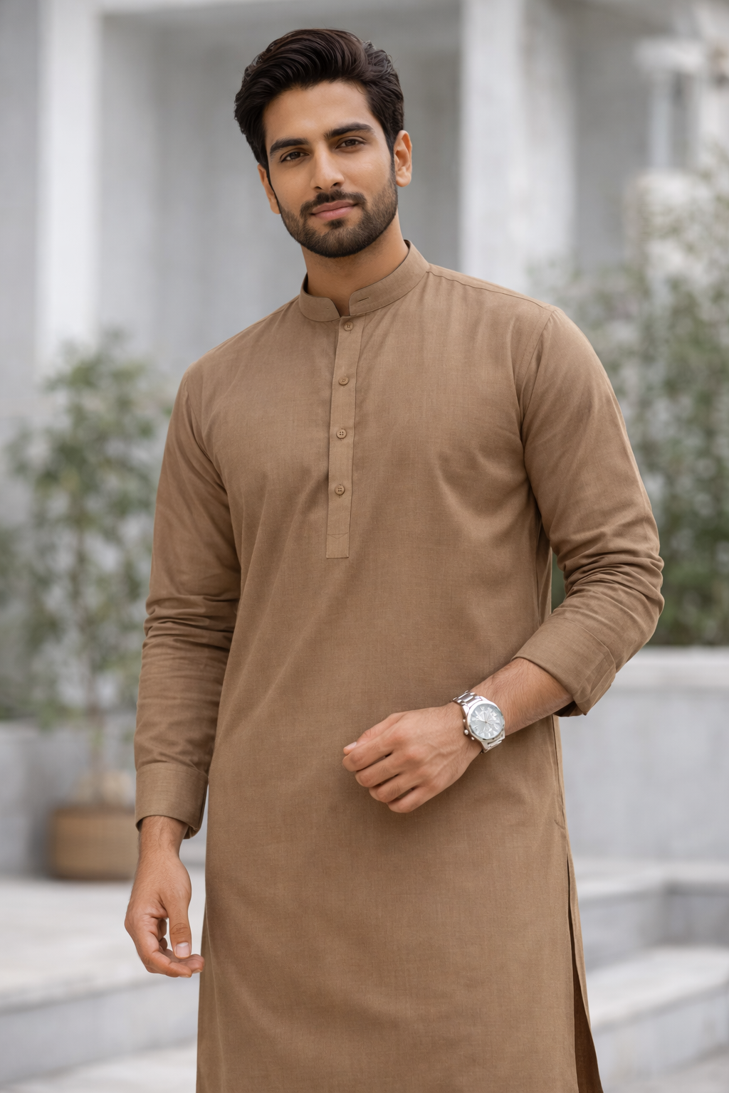 Executive Brown Premium Unstitched Suit