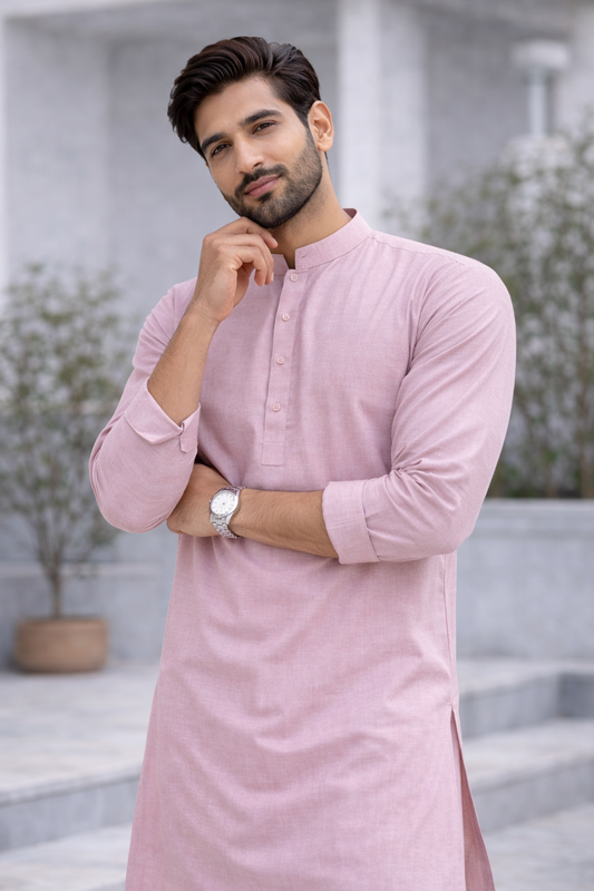 Rose Pink Premium Unstitched Suit