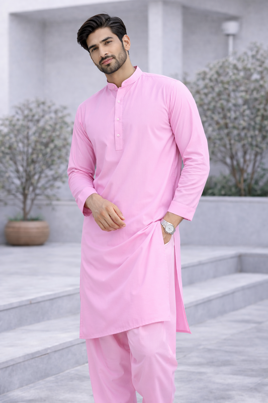 Classic Pink Men’s Unstitched Suit