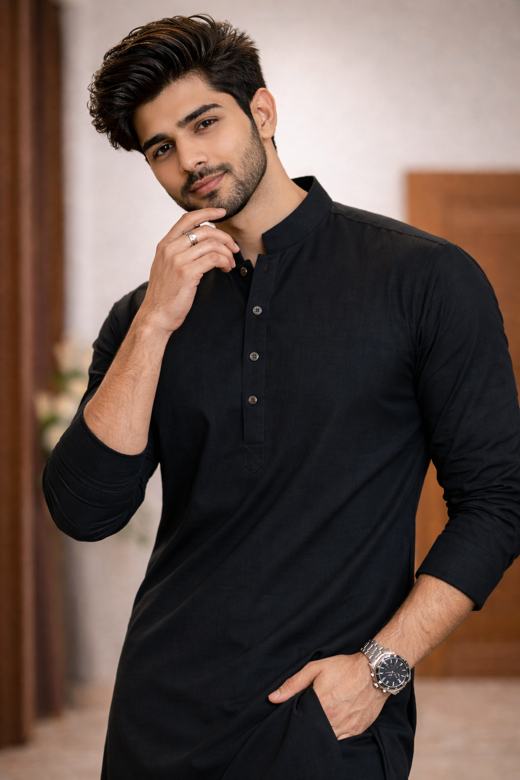 Midnight Black Signature Kurta Suit