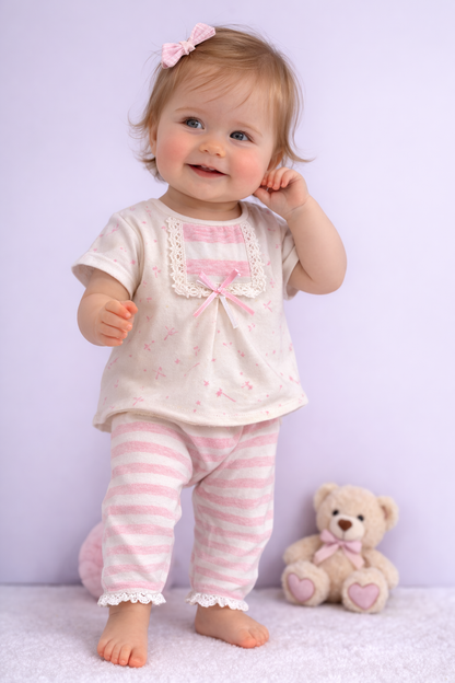 RACDO Sweet Blossom Baby Girl Lounge Set – Soft & Comfortable Kids Wear in Pakistan