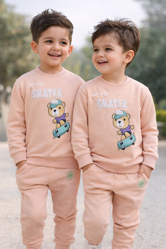 Little Skater Bear Co‑Ord Set for Kids – Trendy Kids Outfit | RACDO MARKET