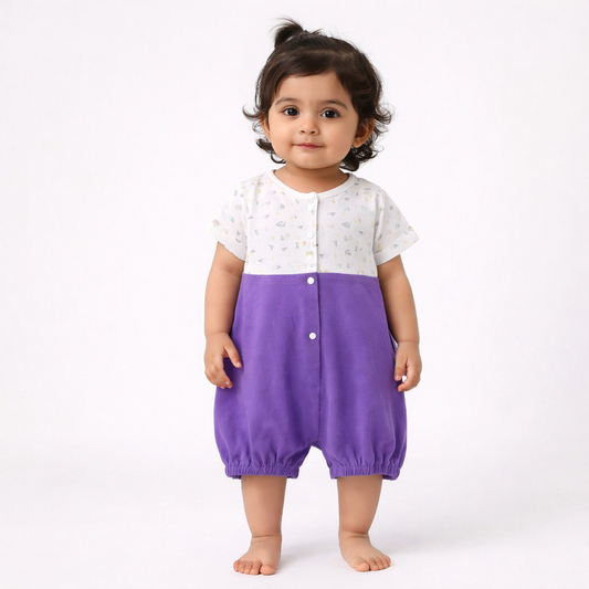 RACDO Cute Purple Baby Romper