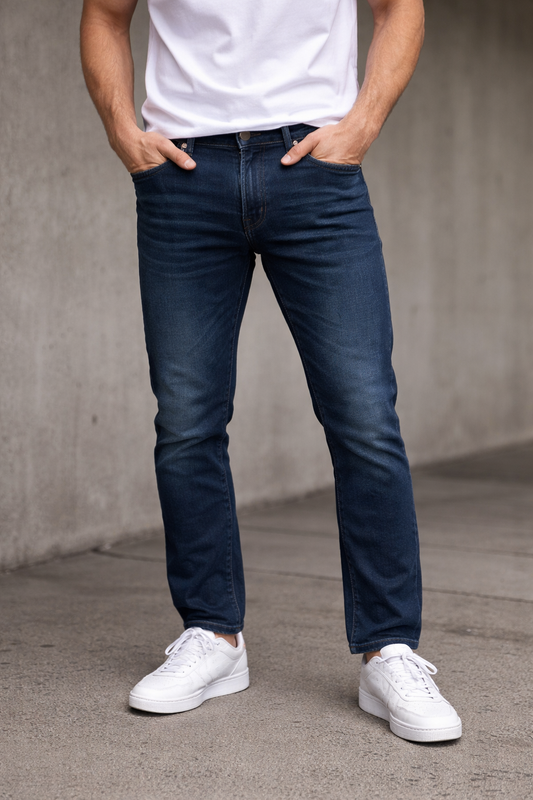 RACDO Dark Blue Tapered Denim – Men’s Stylish Denim Jeans | RACDO MARKET