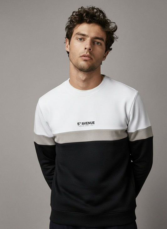 Sweatshirt with front print and colour blocks Var bordeaux