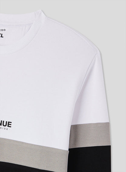 Sweatshirt with front print and colour blocks Var bordeaux