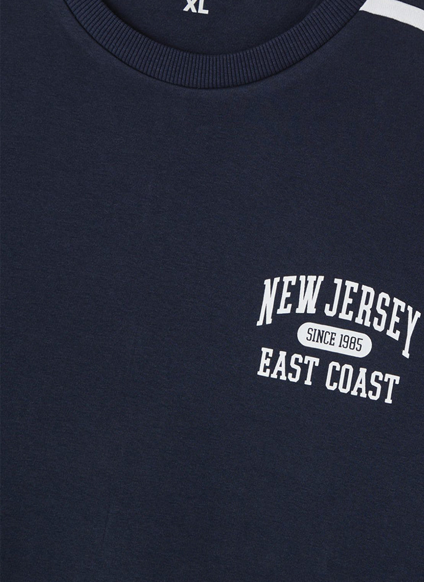 Men’s Dark Green Crewneck Sweatshirt with Double Sleeve Stripes