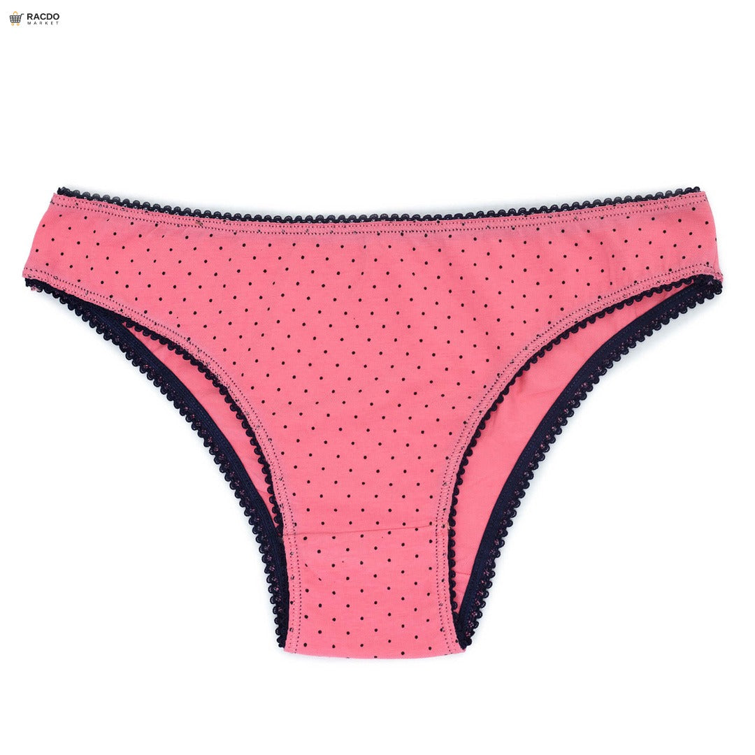 Pink polka dot underwear with black 