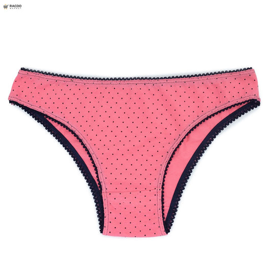 Pink polka dot underwear with black 