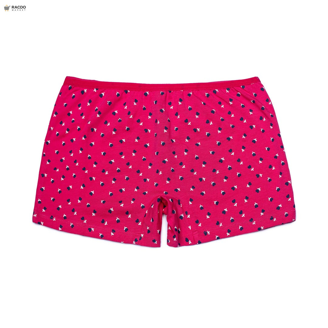 Pink boxer briefs with black pattern 