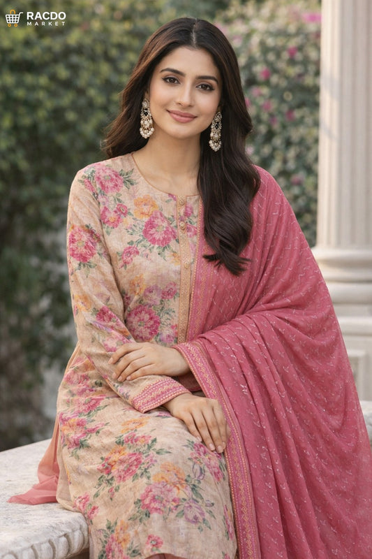 Racdo Premium  masoori Lawn Suit 2026 – Unstitched 2 Piece