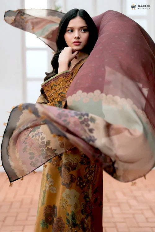 Digital Printed Karandi Shirt – Premium Unstitched Karandi Fabric | RACDO Market