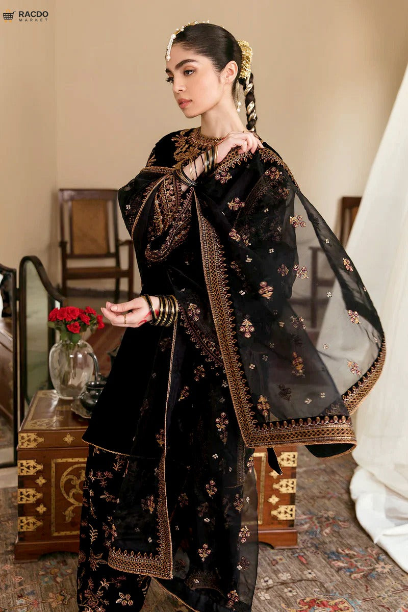 Black Golden Suit – Premium Unstitched Fabric for Custom Tailoring | RACDO MARKET Pakistan