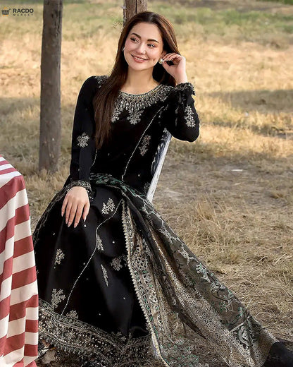 Premium Black with Silver Unstitched Suit Fabric – RACDO MARKET Pakistan
