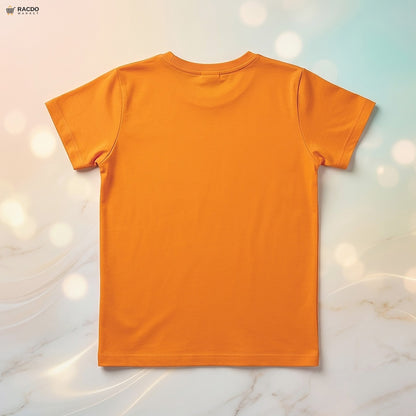 Racdo Orange Dinosaur Graphic T-Shirt for kids – Stylish & Comfortable Daily Wear Tee