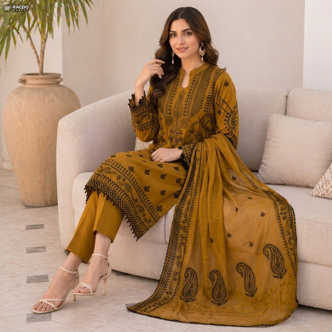 Elegant Dark Yellow Dress for Women