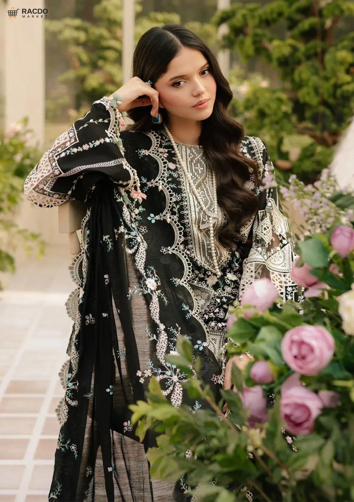 Buy Freesia Embroidered Lawn 3 Piece Unstitched Suit 703 Online in Pakistan