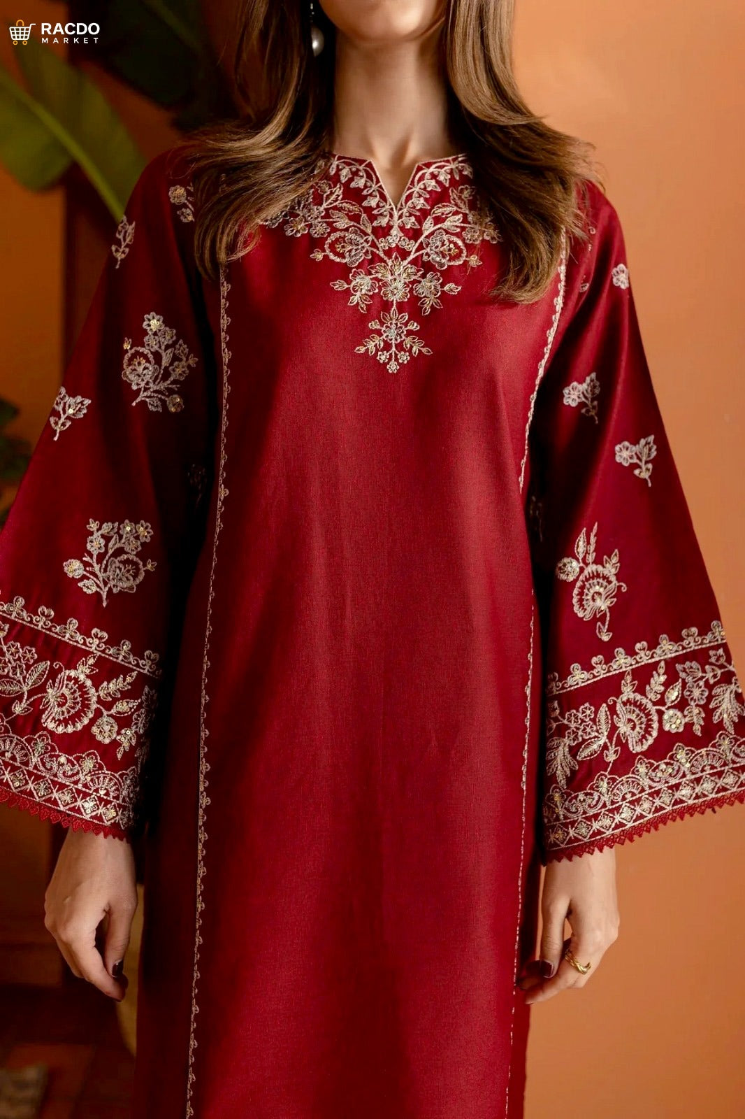 Red Dress Fabric – Premium Unstitched Stylish Red Dress | Racdo Market