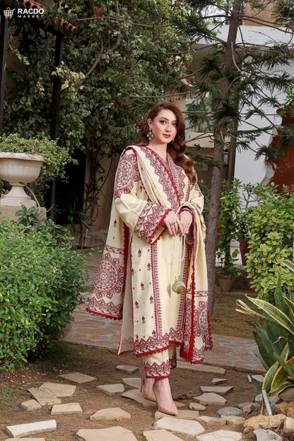 Premium Red Unstitched Suit Fabric – Skin With Red Suit | RACDO MARKET