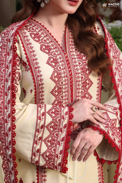 Premium Red Unstitched Suit Fabric – Skin With Red Suit | RACDO MARKET