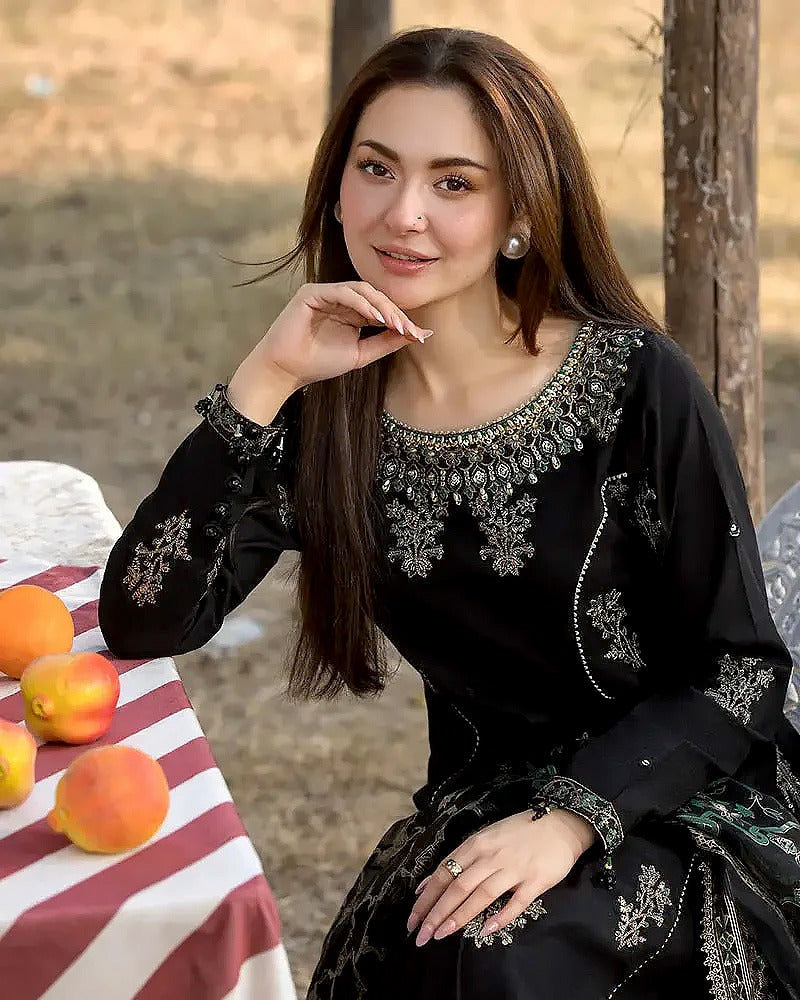 Premium Black with Silver Unstitched Suit Fabric – RACDO MARKET Pakistan